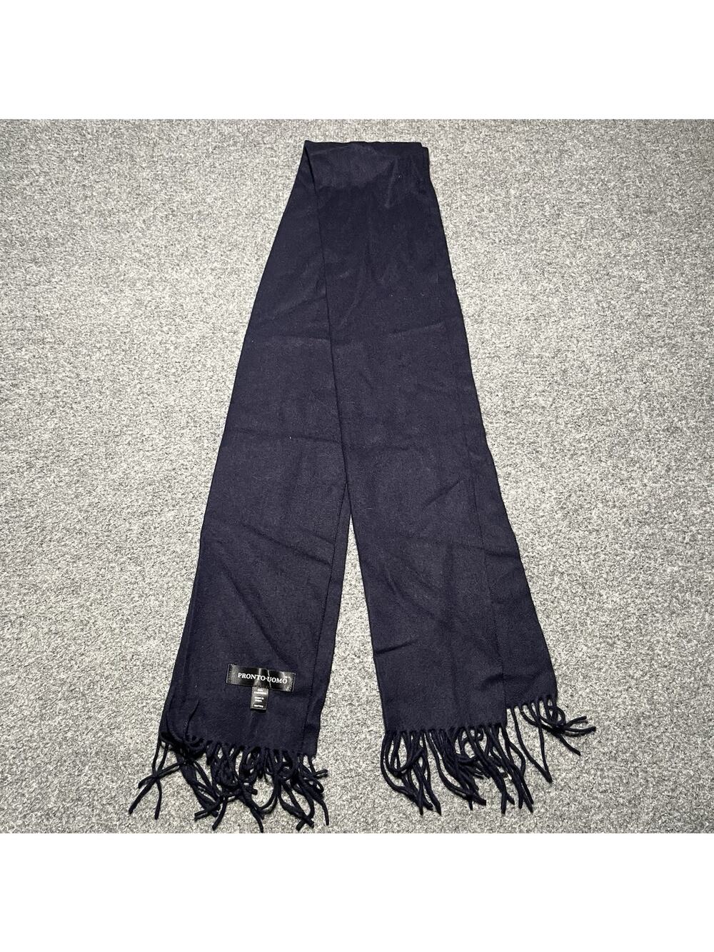 Pronto Uomo Cashmere Scarf Adult Blue Fringe Winter Warm Soft Preppy City